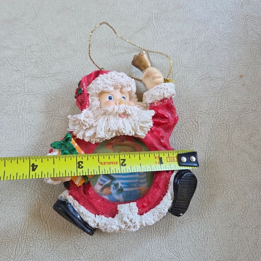 Santa Picture Frame Ornament Christmas Keepsake Holiday Decoration - Picture 3 of 6
